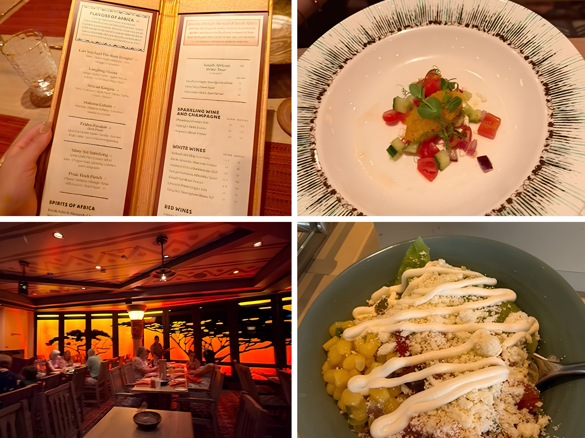 Festival of the Lion King restaurant and menu on the Disney Destiny