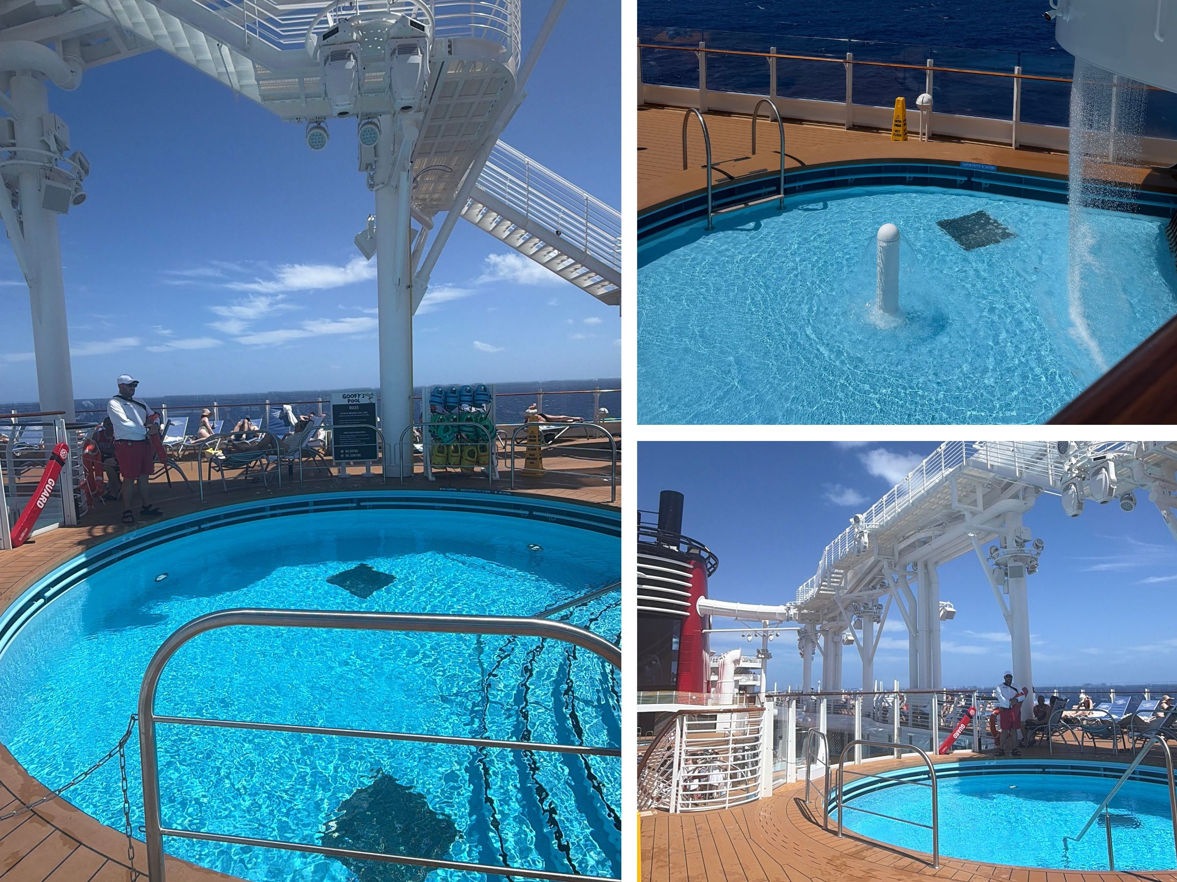 Pools on the Disney Destiny, including the adult pool area
