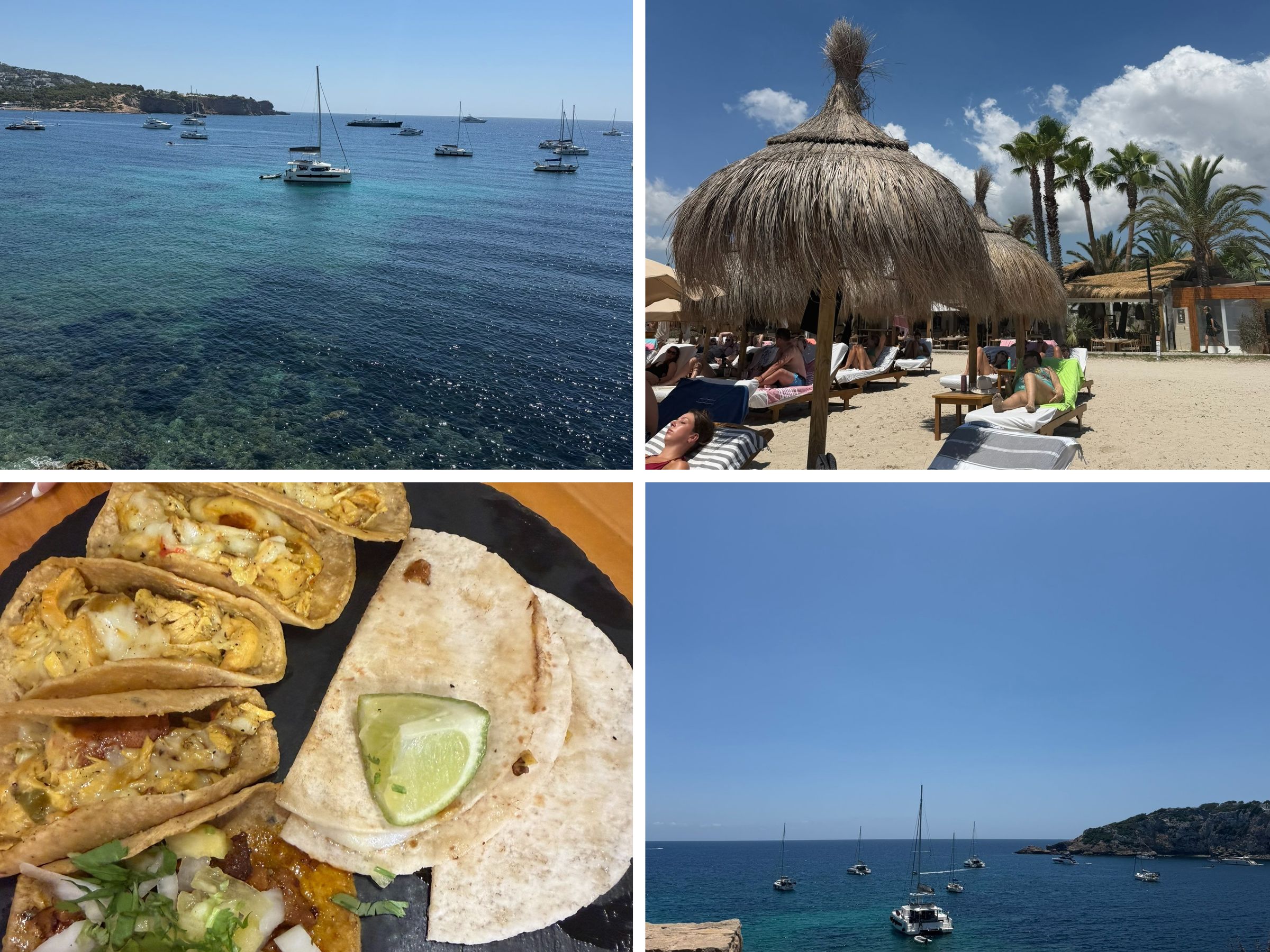 Talamanca Beach, a beach club, and €1 tacos in Ibiza the morning after an overnight port call